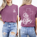 He Is Risen, Faux Lace, Girly, Cross, Coquette, Christian, Jesus, Gospel, Faith, Saved Tshirt Comfort Colors T-Shirt