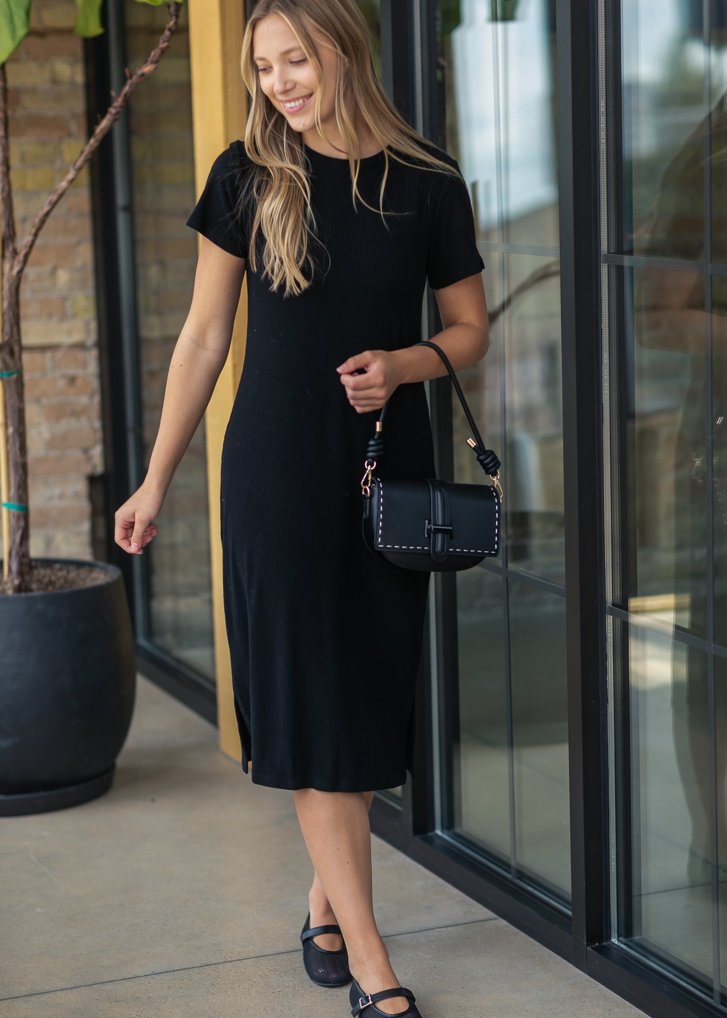 Baylor Soft Ribbed T-Shirt Dress